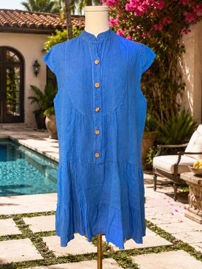 Made in Italy Linen Mini Dress OS Puro Lino